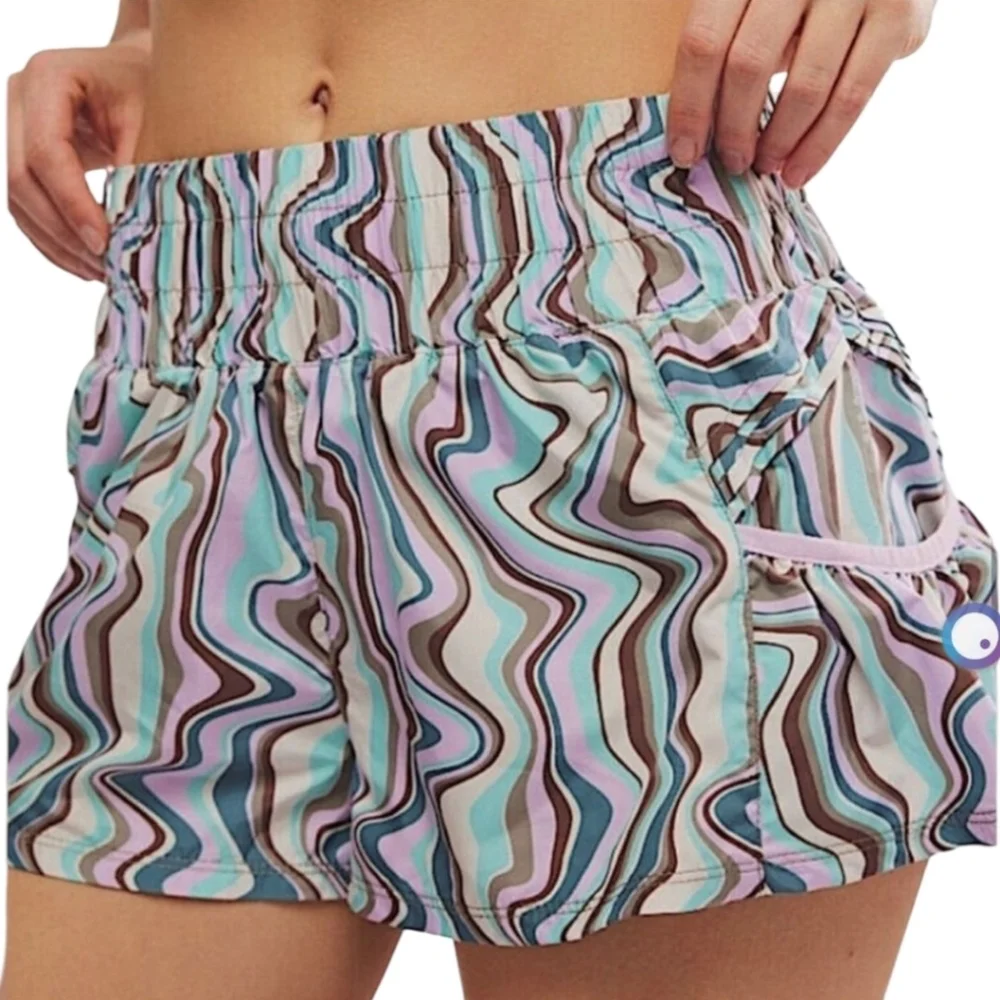 Free People Movement By Free People Get Your Flirt On Printed Shorts•L•NWOT - Picture 6 of 9